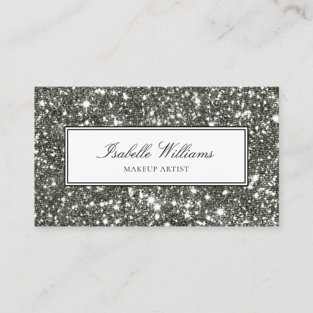 Glamourous Faux Diamond Glitter Sparkle Business Card (Front)