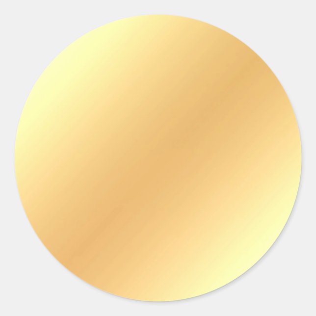 Glamourous Faux Gold Blank Template Modern Chic Classic Round Sticker (Front)