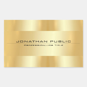 Glamourous Faux Gold Metallic Look Modern Design Rectangular Sticker
