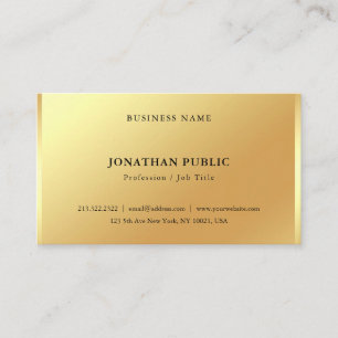 Glamourous Faux Gold Minimalist Modern Simple Chic Business Card