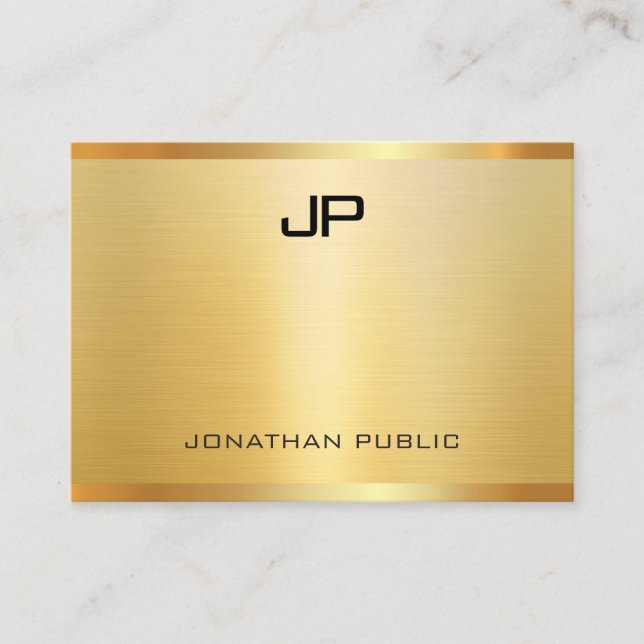 Glamourous Faux Gold Modern Elegant Professional Business Card (Front)
