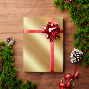 Glamourous Faux Gold Simple Merry Christmas Gift Wrapping Paper