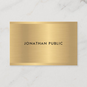 Glamourous Faux Gold Template Elegant Modern Luxur Business Card