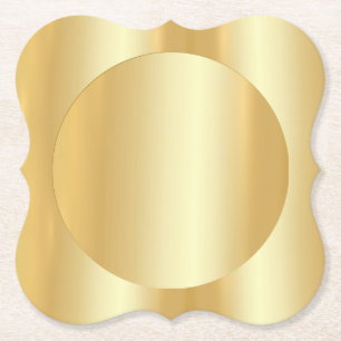 Glamourous Faux Gold Trendy Modern Blank Elegant Paper Coaster