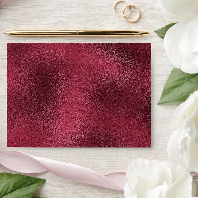 Glamourous Faux Metallic Burgundy Design Wedding  Envelope (Creator Uploaded)