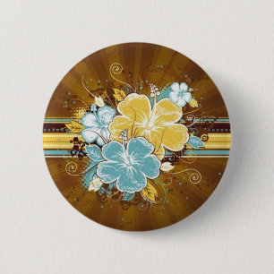 Glamourous flowers 6 cm round badge