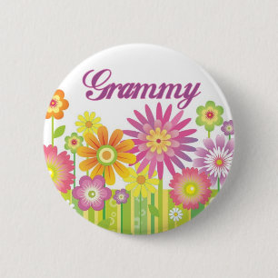 Glamourous flowers Grammy 6 Cm Round Badge