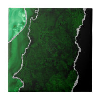 Glamourous Forest Green Marble Chic Silver Glitter