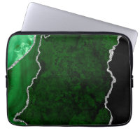 Glamourous Forest Green Marble Chic Silver Glitter