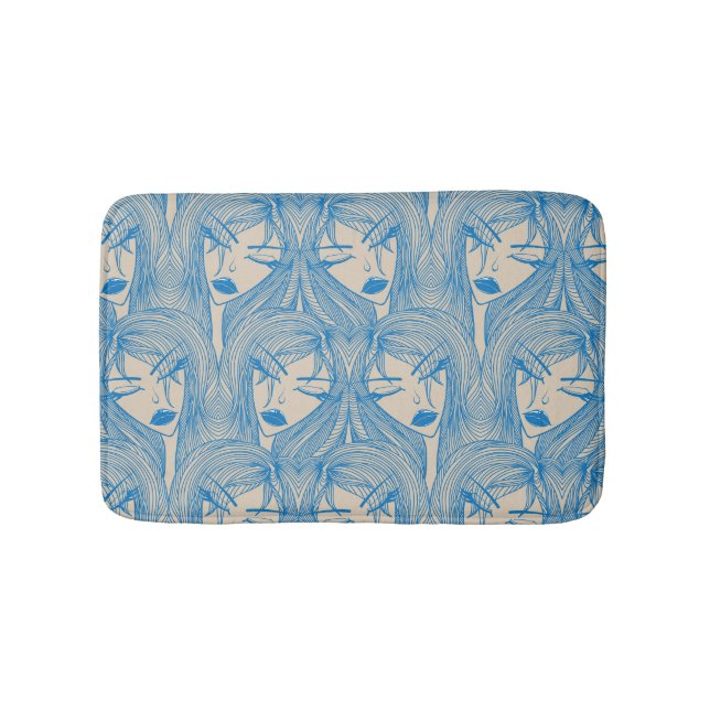 Glamourous girl: stylish seamless pattern. bath mat (Front)