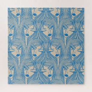 Glamourous girl: stylish seamless pattern. jigsaw puzzle