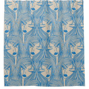 Glamourous girl: stylish seamless pattern. shower curtain