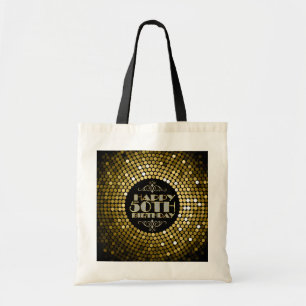 Glamourous Glitter Happy 50th Birthday Tote Bag