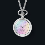Glamourous Glitter Holograph Monogrammed Pretty Watch<br><div class="desc">Easily personalise this elegant colourful bokeh glitter pattern with your custom name and/or monogram.</div>