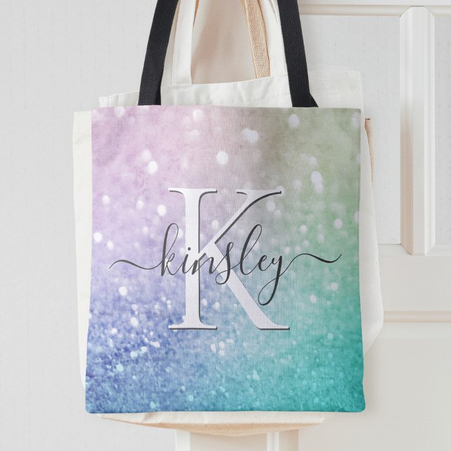 Glamourous Glitter Holograph Pretty Personalised Tote Bag (Creator Uploaded)