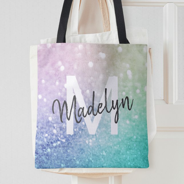 Glamourous Glitter Holograph Pretty Personalised Tote Bag (Creator Uploaded)