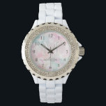Glamourous Glitter Pink Pretty Pattern Watch<br><div class="desc">Easily personalise this pretty pink bokeh glitter pattern with your custom name and/or monogram.</div>