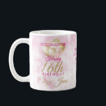 Glamourous Goddaughter 16th Birthday Balloon Coffee Mug<br><div class="desc">A gorgeous glamourous 16th birthday mug for your goddaughter. This fabulous design features blush pink and gold glitter balloons on a rose pink sparkly background. Personalise with a name to wish someone a very happy sweet sixteenth birthday.</div>