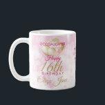 Glamourous Goddaughter 16th Birthday Balloon Coffee Mug<br><div class="desc">A gorgeous glamourous 16th birthday mug for your goddaughter. This fabulous design features blush pink and gold glitter balloons on a rose pink sparkly background. Personalise with a name to wish someone a very happy sweet sixteenth birthday.</div>