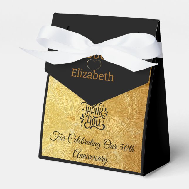 Glamourous Gold and Black Elegant Small Party  Favour Box (Front Side)