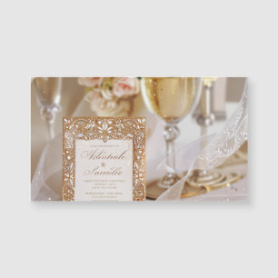 Glamourous Gold and White Wedding Invitation