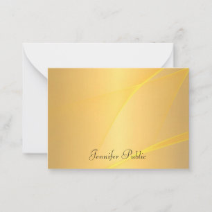 Glamourous Gold Background Handwritten Script Name Card