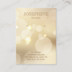 Glamourous Gold Bokeh Jewellery Earring Display Business Card