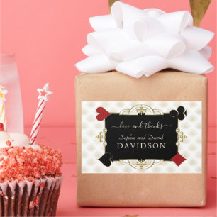 Glamourous Gold Casino Vegas Wedding Rectangular Sticker