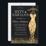 Glamourous Gold Dress Fabulous 60th Birthday Invitation<br><div class="desc">Glamourous Gold Dress Fabulous 60th Birthday Invitation
Variations to the invitation and matching items in our store
Also available as a digital invitation</div>