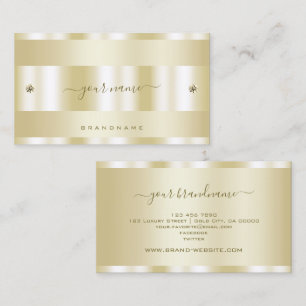 Glamourous Gold Effect with Cute Tiny Faux Diamond Business Card