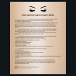 Glamourous Gold EYELASH EXTENSION CONSENT FORM Flyer<br><div class="desc">Eyelash Extensions Consent forms are perfect for your Lash Extension business. This modern and sophisticated consent form design features a glamourous , minimalistic illustration of a woman's eyelashes with rosegold eyeshadow, a title and a block where you can insert all your informed consent details on a luxury metallic gold background....</div>