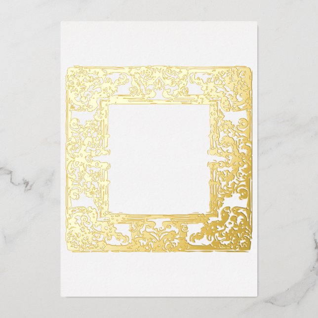  Glamourous Gold Foil Baroque Frame Blank (Front)