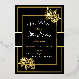 Glamourous Gold Foil Wedding Card