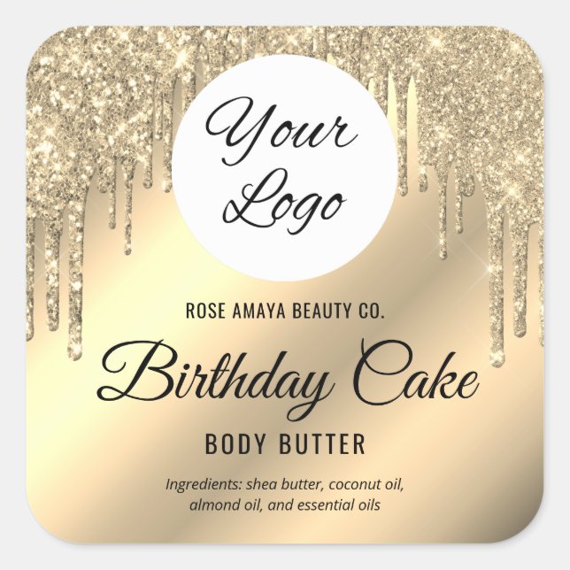 Glamourous Gold Glitter Drippings Product Sticker (Front)