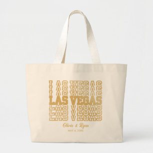 Glamourous Gold Glitter Las Vegas Large Tote Bag