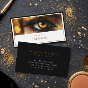 Glamourous Gold Glitter Makeup Artist Business Card