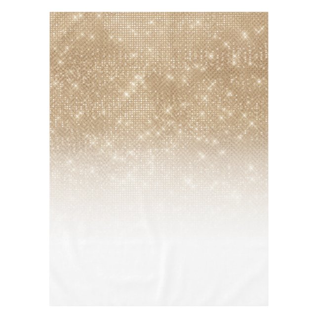 Glamourous Gold Glitter Sequin Ombre Gradient Tablecloth (Front)