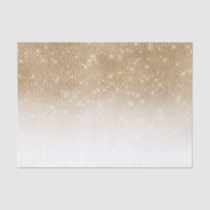 Glamourous Gold Glitter Sequin Ombre Gradient Tissue Paper