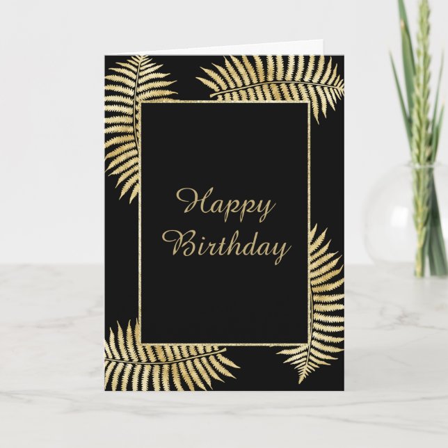 Glamourous Gold Leaf Bracken Card (Front)