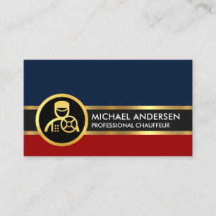 Glamourous Gold Lines Chauffeur Driving Business Card