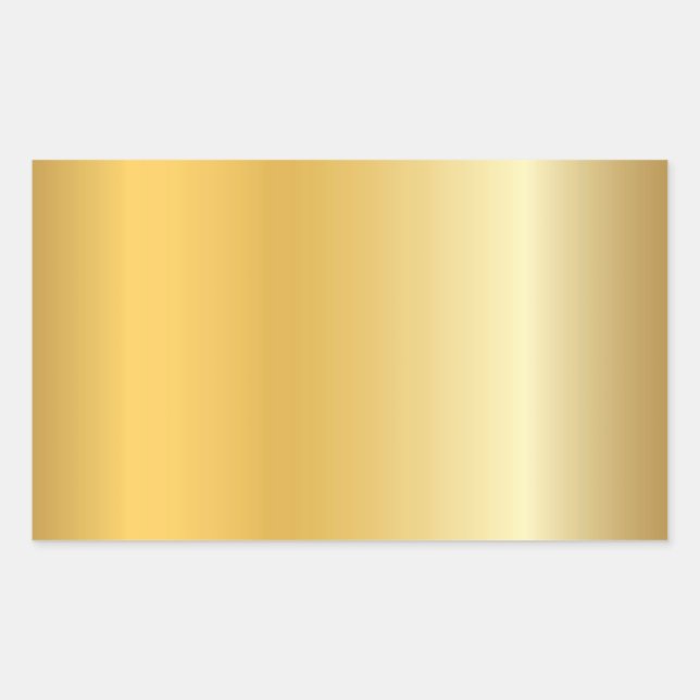 Glamourous Gold Look Blank Modern Elegant Template Rectangular Sticker (Front)