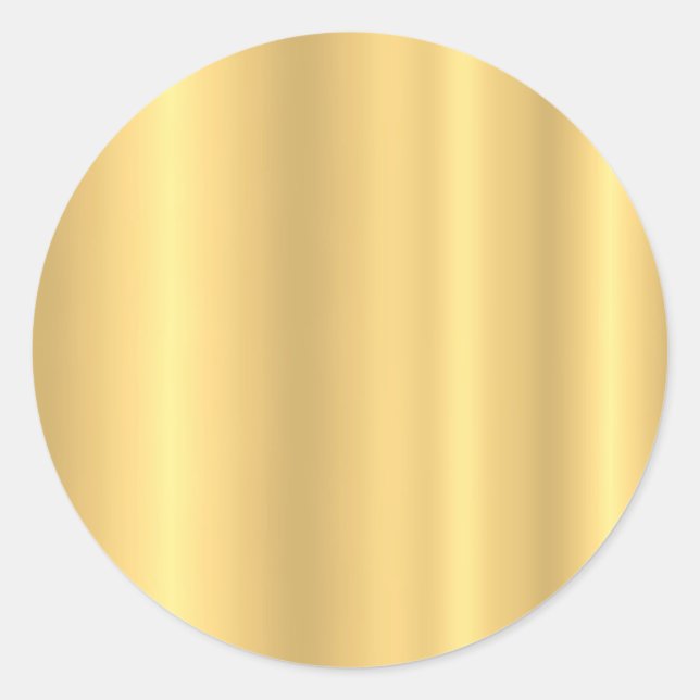 Glamourous Gold Look Modern Elegant Blank Template Classic Round Sticker (Front)