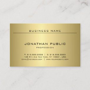 Glamourous Gold Look Modern Elegant Minimalist Business Card