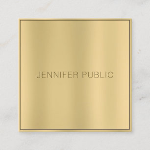 Glamourous Gold Look Modern Elegant Professional Square Business Card