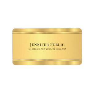 Glamourous Gold Look Modern Elegant Template Label