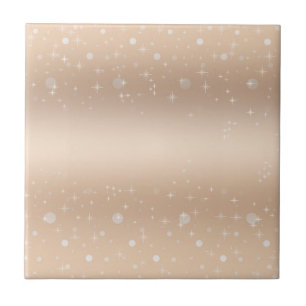 Glamourous gold metallic lustre, gradient, stars ceramic tile