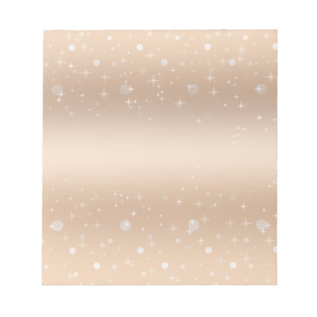 Glamourous gold metallic lustre, gradient, stars n notepad (Front)