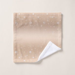 Glamourous gold metallic lustre, gradient, stars wash cloth