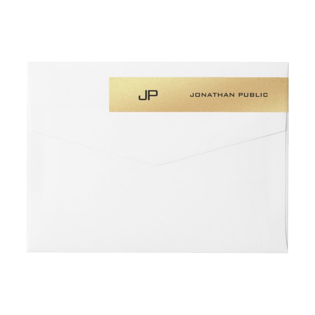 Glamourous Gold Modern Elegant Beautiful Design Wrap Around Label (Back)