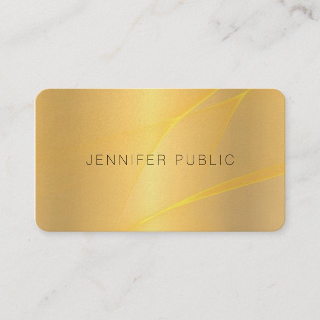 Glamourous Gold Modern Template Elegant Design Business Card (Front)